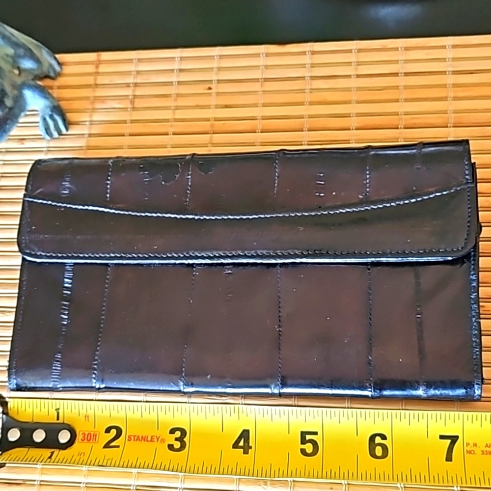 Black Eel Skin Wallet Perfect Condition